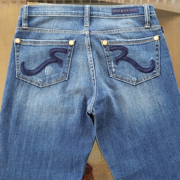 💙 ROCK & REPUBLIC BLUE JEANS PANTS SIZE 4 - Picture 9 of 14
